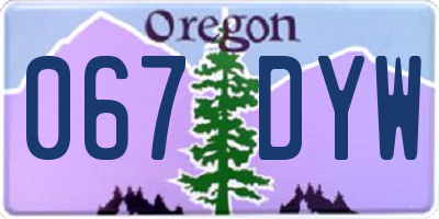 OR license plate 067DYW