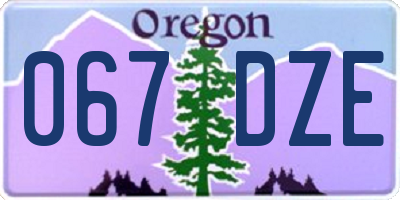 OR license plate 067DZE