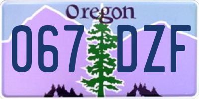 OR license plate 067DZF