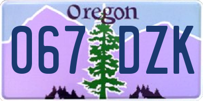 OR license plate 067DZK