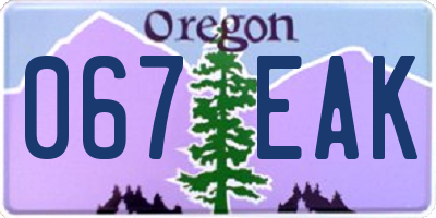 OR license plate 067EAK