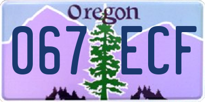 OR license plate 067ECF