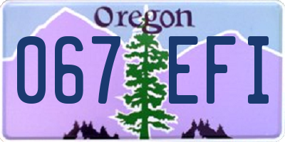 OR license plate 067EFI