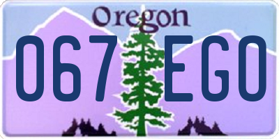 OR license plate 067EGO