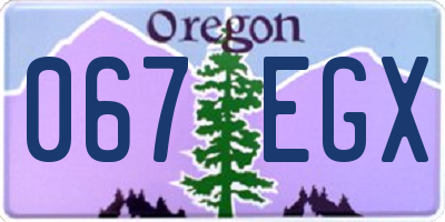 OR license plate 067EGX