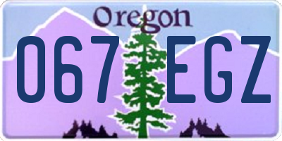 OR license plate 067EGZ