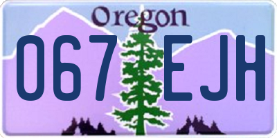 OR license plate 067EJH