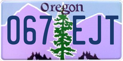 OR license plate 067EJT