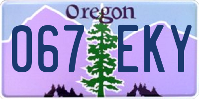 OR license plate 067EKY