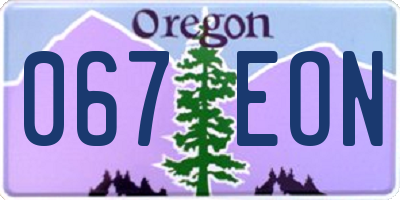 OR license plate 067EON