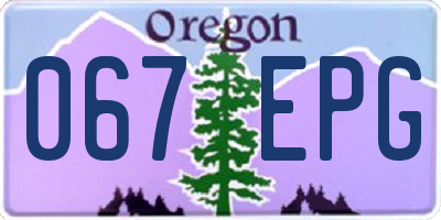OR license plate 067EPG