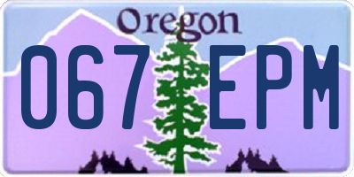 OR license plate 067EPM