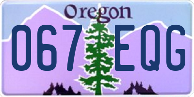 OR license plate 067EQG