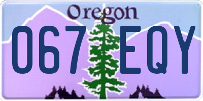 OR license plate 067EQY