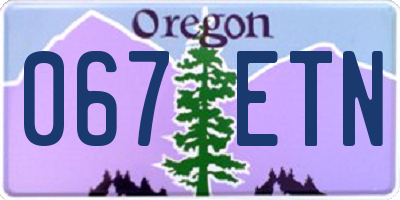 OR license plate 067ETN