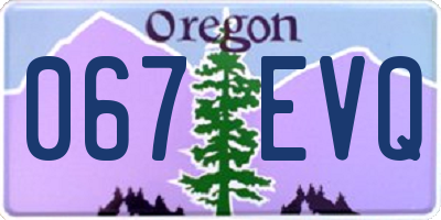 OR license plate 067EVQ