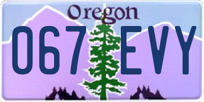 OR license plate 067EVY