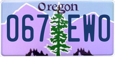 OR license plate 067EWO