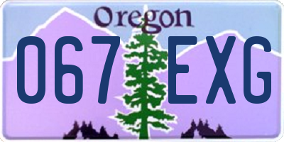 OR license plate 067EXG