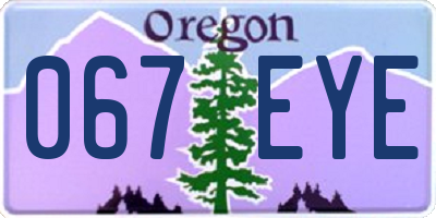 OR license plate 067EYE
