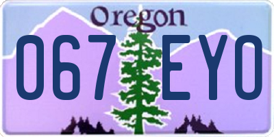 OR license plate 067EYO
