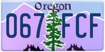 OR license plate 067FCF
