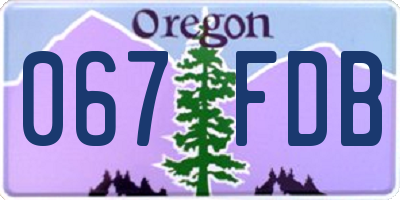 OR license plate 067FDB