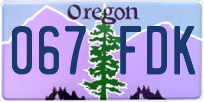 OR license plate 067FDK