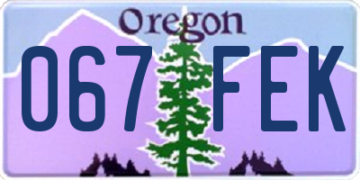 OR license plate 067FEK