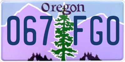 OR license plate 067FGO