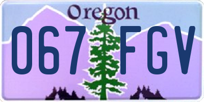 OR license plate 067FGV