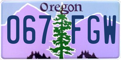 OR license plate 067FGW