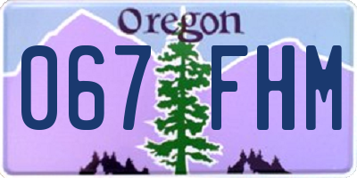 OR license plate 067FHM