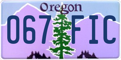 OR license plate 067FIC