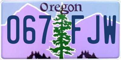 OR license plate 067FJW