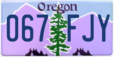 OR license plate 067FJY