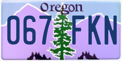 OR license plate 067FKN