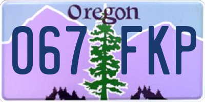 OR license plate 067FKP