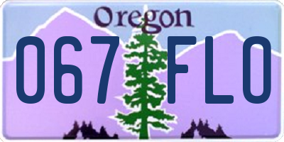 OR license plate 067FLO