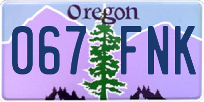 OR license plate 067FNK