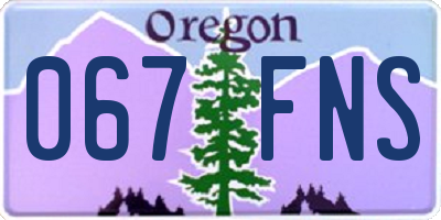 OR license plate 067FNS