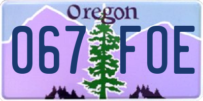 OR license plate 067FOE