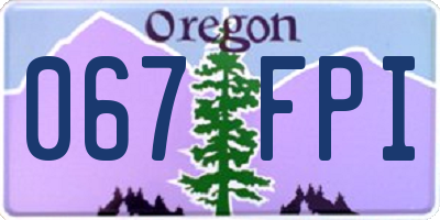OR license plate 067FPI