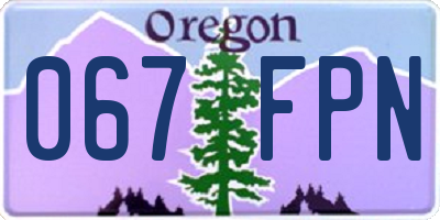 OR license plate 067FPN