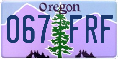 OR license plate 067FRF