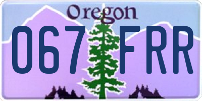 OR license plate 067FRR