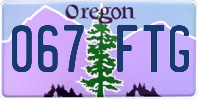 OR license plate 067FTG