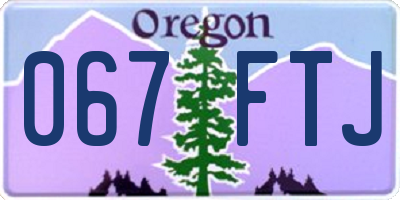 OR license plate 067FTJ