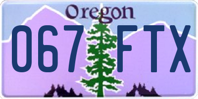 OR license plate 067FTX