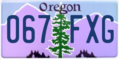 OR license plate 067FXG